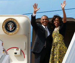 President and Michelle Obama Waving Goodbye
