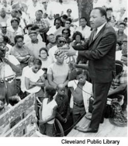 Dr. King at Lafayette School in Cleveland, Aug 1967